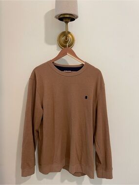 Izod Brown Crewneck Sweatshirt with Small Logo